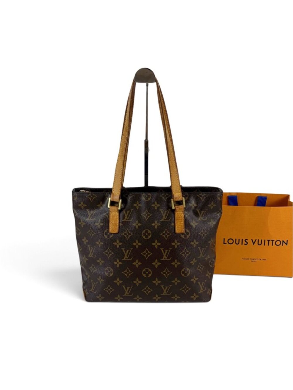 Louis Vuitton Tote Cabas Piano Monogram Lambskin Brown Shoulder Bag